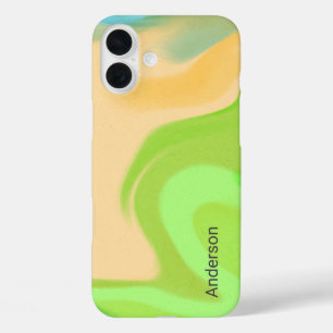Moderne elegante Retro-Linien-Monogramm iPhone 16 Plus Hülle