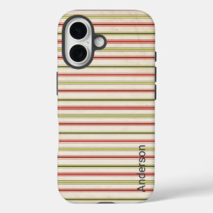 Moderne elegante Retro-Linien-Monogramm iPhone 16 Hülle