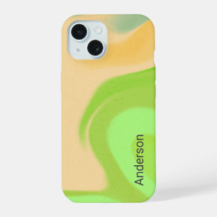 Moderne elegante Retro-Linien-Monogramm iPhone 15 Hülle