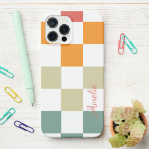 Moderne elegante Retro-Linien-Monogramm iPhone 12 Pro Max Hülle