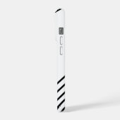 Moderne elegante Retro-Linien-Monogramm iPhone Hülle (Linke Seite)