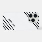 Moderne elegante Retro-Linien-Monogramm iPhone Hülle (Rückseite (Horizontal))