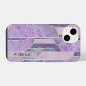 Moderne elegante Retro-Linien-Monogramm iPhone Hülle (Rückseite (Horizontal))