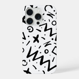Moderne elegante Retro-Linien-Monogramm iPhone 15 Pro Hülle