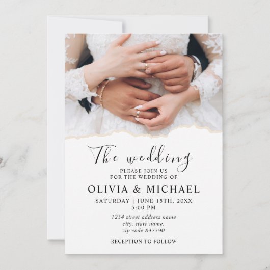 Moderne, elegante Rings Bride und Groom Wedding Einladung (Vorderseite)