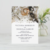 Moderne Elegante Rings Floral Classic Wedding Einladung (Stehend Vorderseite)