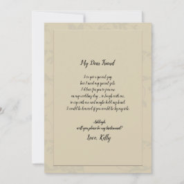 Moderne Elegante Romantik wird meine Brautjungfrau Einladung