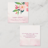 Moderne elegante romantische Aquarellfarben-Blume Quadratische Visitenkarte (Vorne/Hinten)