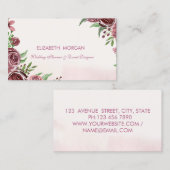 Moderne elegante romantische Aquarellfarben-Blume Visitenkarte (Vorne/Hinten)