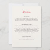 Moderne elegante romantische Blumenzeremonie Einladung (Rückseite)