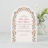 Moderne elegante romantische Blumenzeremonie Einladung (Stehend Vorderseite)