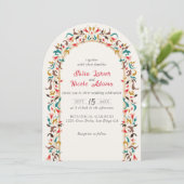 Moderne elegante romantische Blumenzeremonie Einladung (Stehend Vorderseite)