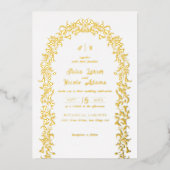 Moderne elegante romantische Blumenzeremonie Folieneinladung (Vorderseite)