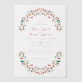 Moderne elegante romantische Blumenzeremonie Pergament Einladungen (Vorderseite)