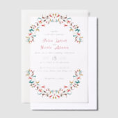 Moderne elegante romantische Blumenzeremonie Pergament Einladungen (Versetzt)
