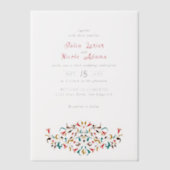 Moderne elegante romantische Blumenzeremonie Pergament Einladungen (Vorderseite)