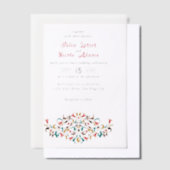 Moderne elegante romantische Blumenzeremonie Pergament Einladungen (Versetzt)