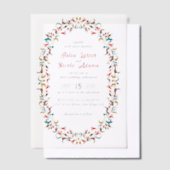 Moderne elegante romantische Blumenzeremonie Pergament Einladungen (Versetzt)