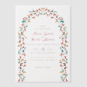 Moderne elegante romantische Blumenzeremonie Pergament Einladungen (Vorderseite)