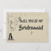 Moderne Elegante Romantische Brautjungfrau Einladung (Vorderseite)