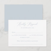 Moderne, elegante Romantische Script Wedding Blue  Einladung (Vorne/Hinten)