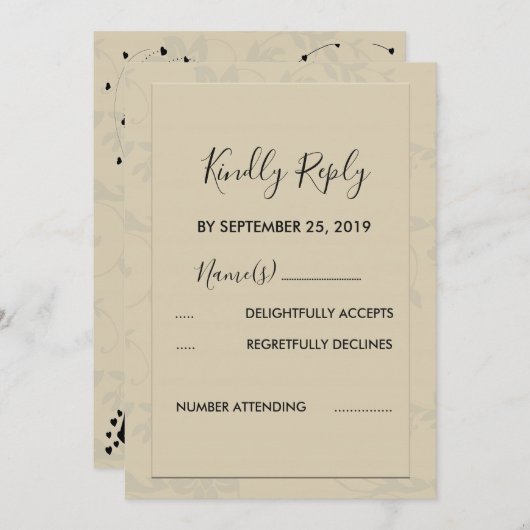 Moderne Elegante romantische UAWG Einladung (Vorne/Hinten)