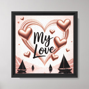 Moderne elegante romantische Valentinstag-Liebesge Leinwanddruck