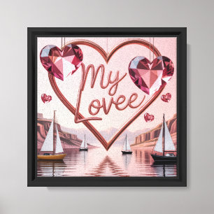 Moderne elegante romantische Valentinstag-Liebesge Leinwanddruck