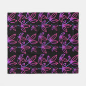 Moderne elegante rosa Blätter Fleecedecke (Vorderseite (Horizontal))