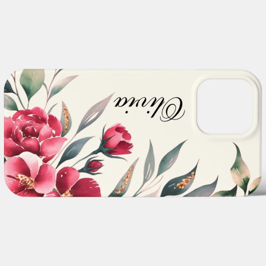 Moderne, elegante Rosa-Blume Case-Mate iPhone Hülle (Rückseite (Horizontal))