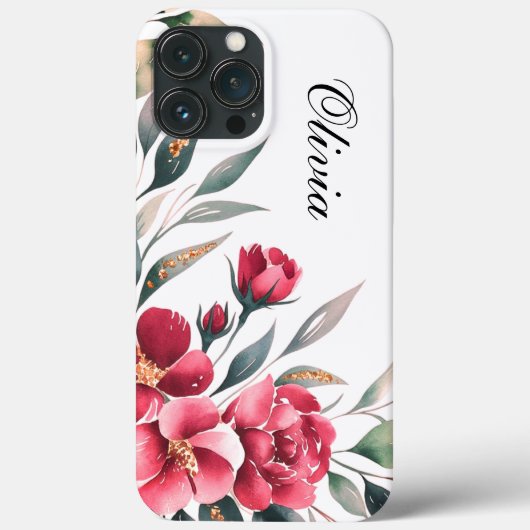 Moderne, elegante Rosa-Blume Case-Mate iPhone Hülle (Rückseite)