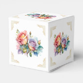 Moderne elegante rosa Blume Nikah muslimische Einl Geschenkschachtel (Rückseite)