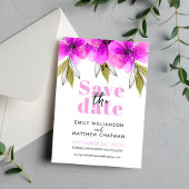 Moderne Elegante Rosa Blüte Save The Date