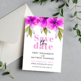 Moderne Elegante Rosa Blüte Save The Date