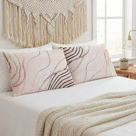 Moderne Elegante Rosa Bohemische Rose Gold Kissenbezug