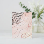 Moderne Elegante Rosa Bohemische Rose Gold Postkarte (Stehend Vorderseite)