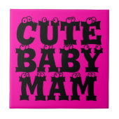 Moderne, elegante - rosa Designfeder NIEDLICH BABY Fliese (Vorderseite)