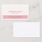 Moderne elegante, rosa, einfache Vorlage Trendy Visitenkarte (Vorne/Hinten)
