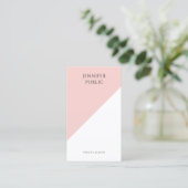 Moderne, elegante, rosa, einfache Vorlage Visitenkarte (Stehend Vorderseite)