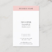 Moderne, elegante, rosa, einfache Vorlage Visitenkarte (Rückseite)