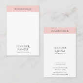 Moderne, elegante, rosa, einfache Vorlage Visitenkarte (Vorne/Hinten)