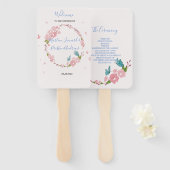 Moderne elegante rosa Flora mit Schmetterling Fächer (Vorne und Hinten)