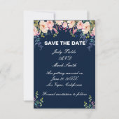 Moderne Elegante Rosa Flora Save the Date Karte (Vorderseite)