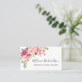 Moderne Elegante Rosa Flora Visitenkarte (Stehend Vorderseite)