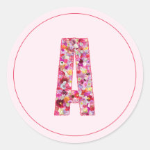 Moderne elegante rosa florale Monogramm Buchstabe