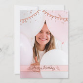 Moderne elegante Rosa Foto Geburtstagskarte Dankeskarte (Vorderseite)