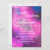 Moderne, elegante rosa Galaxie Save The Date (Vorderseite)