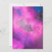 Moderne, elegante rosa Galaxie Save The Date (Rückseite)