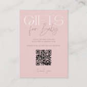 Moderne elegante rosa Geschenke Kinderdusche QR Co Begleitkarte (Vorderseite)