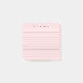Moderne elegante rosa gestreift post-it klebezettel (Vorderseite)